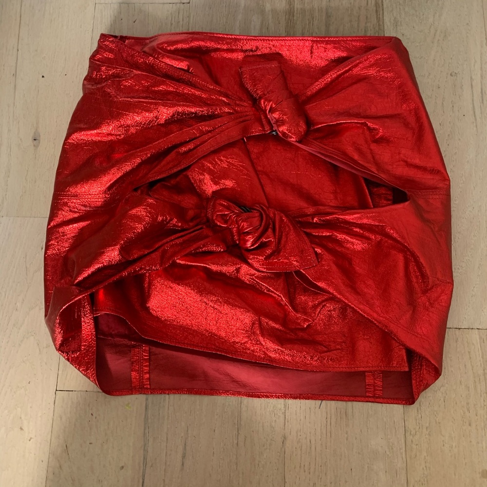Isabel marent metallic red skirt